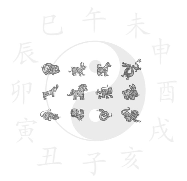 Kin Rin Feng Shui Les 12 Animaux du Zodiaque Chinois et le Cycle Yin-Yang - Yi King Feng Shui
