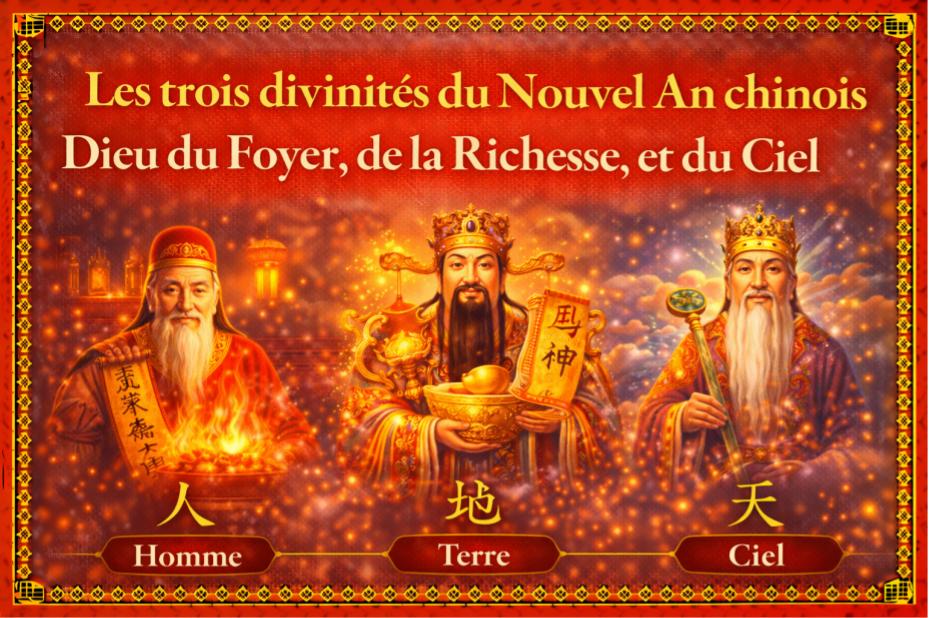 Kin Rin Feng Shui Les trois divinités du Nouvel An chinois : le Dieu du Foyer, le Dieu de ...
